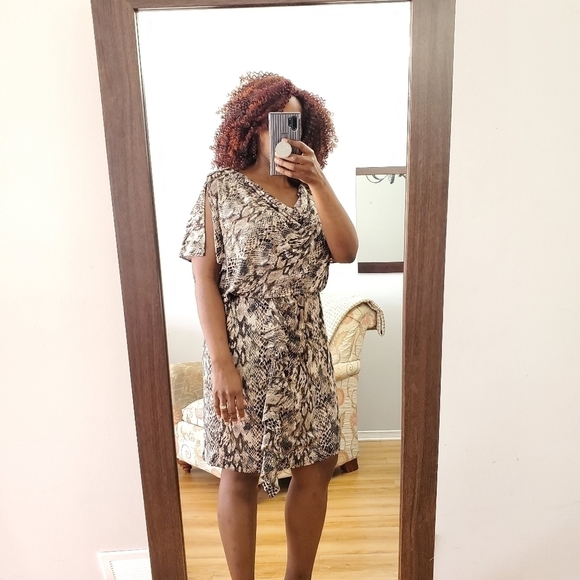 R&m Richards women dress animal print size 14W side zipper - Picture 2 of 15